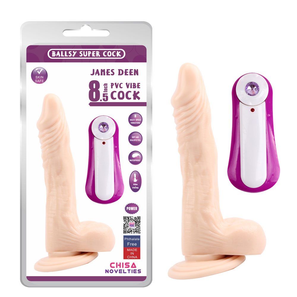 JAMES DEEN 8.5 Вибрирачки Dildo-Flesh